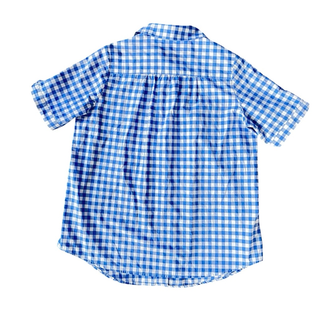 Roamans Gingham Button Down Shirt Womans 14W Plus Western Retro Rodeo Preppy - Picture 2 of 10